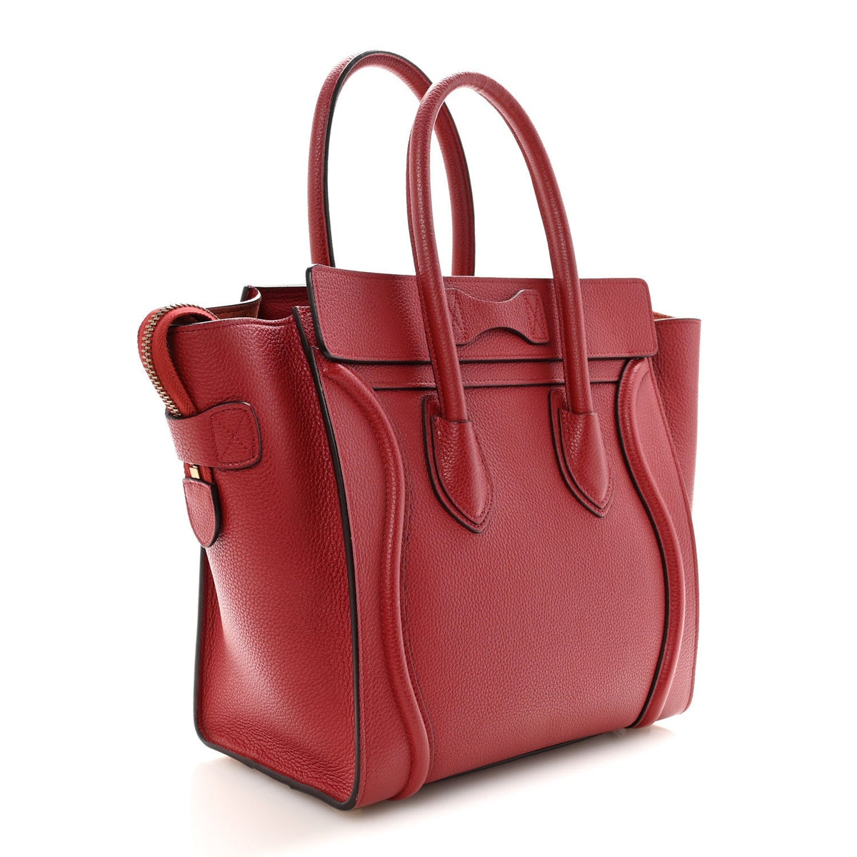 Drummed Calfskin Micro Luggage Red