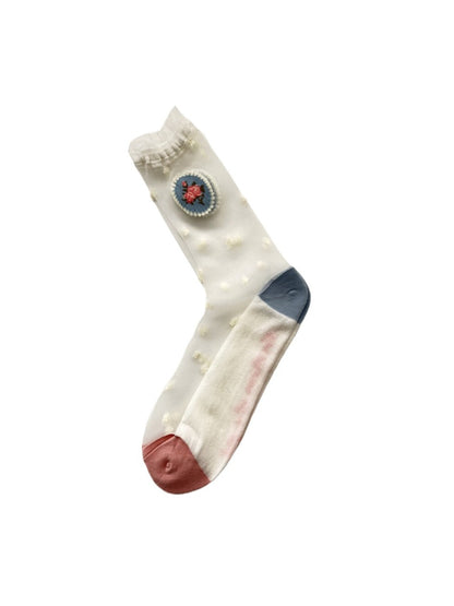 Rufia - Floral Lace Socks - Japanese Style