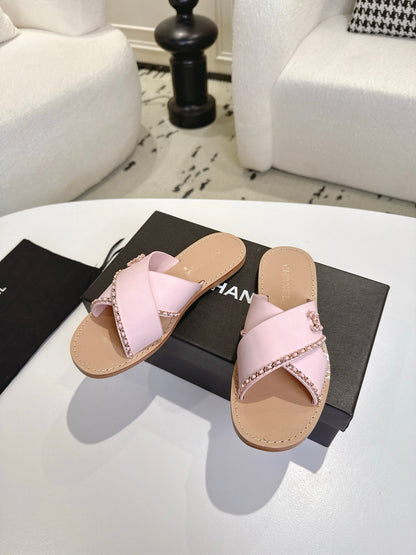 CC Cruise 2025/26 Mules Pink Light Beige Calfskin 570314