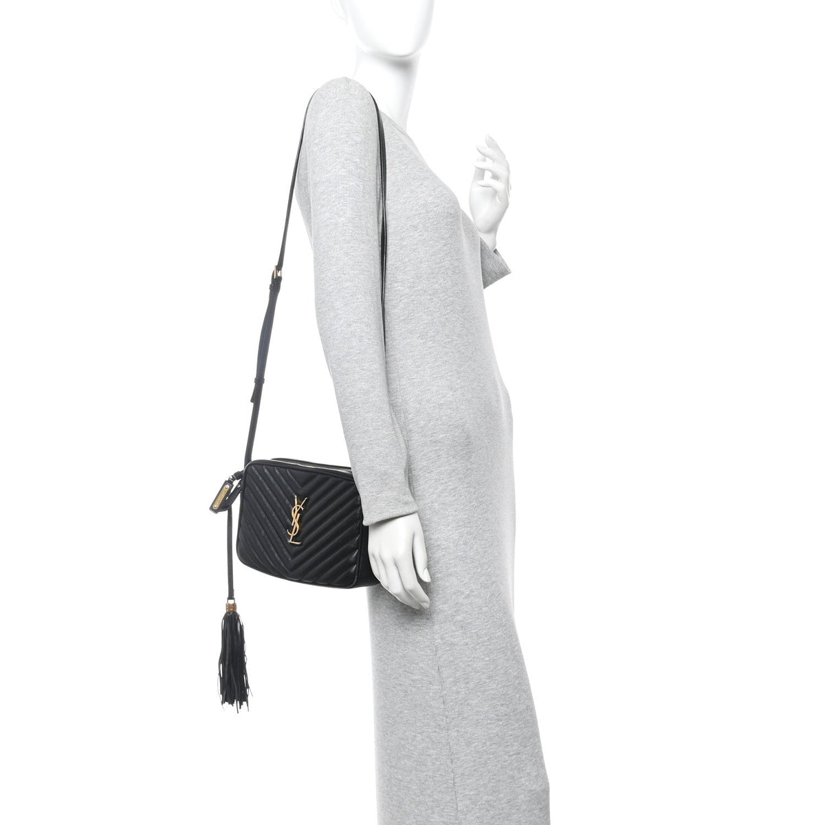 Calfskin Matelasse Monogram Lou Camera Bag Black