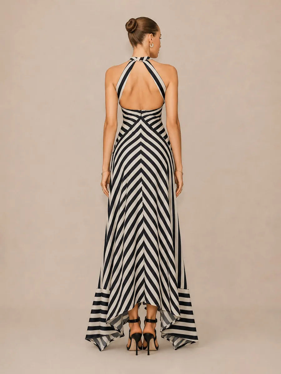 Katia Striped Open-Back Maxi Dress