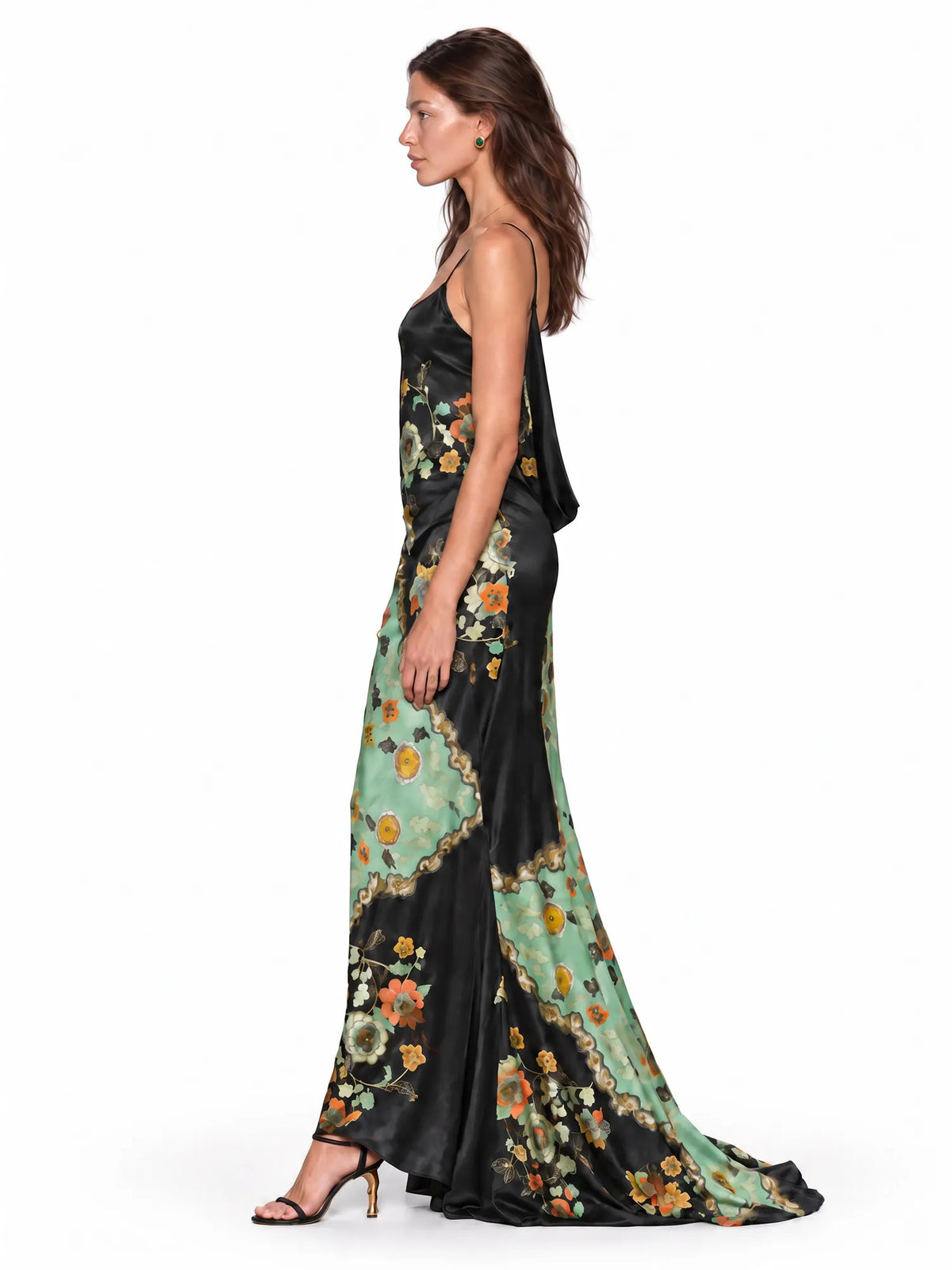 Juliette Floral Print Strappy Maxi Dress