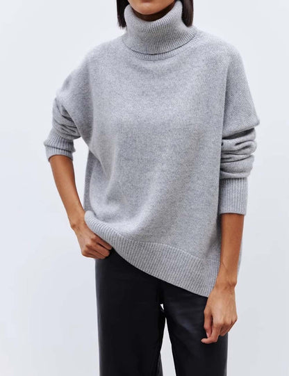 Winter Turtleneck Oversized Ribbed Knit Sweater