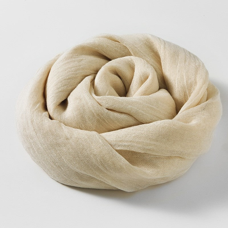 Solid Color Cotton And Linen Sun Protection Scarf