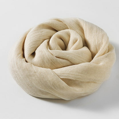 Solid Color Cotton And Linen Sun Protection Scarf