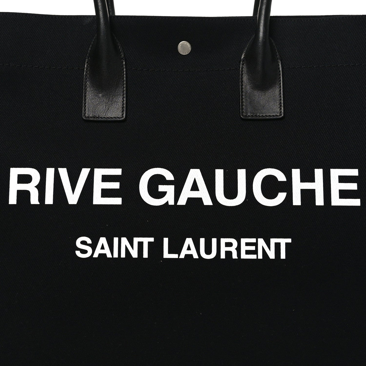 Linen Calfskin Rive Gauche Tote Black