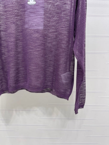 CC 26s Camisole and Long-Sleeved Knit Two-Piece Set Purple 343461