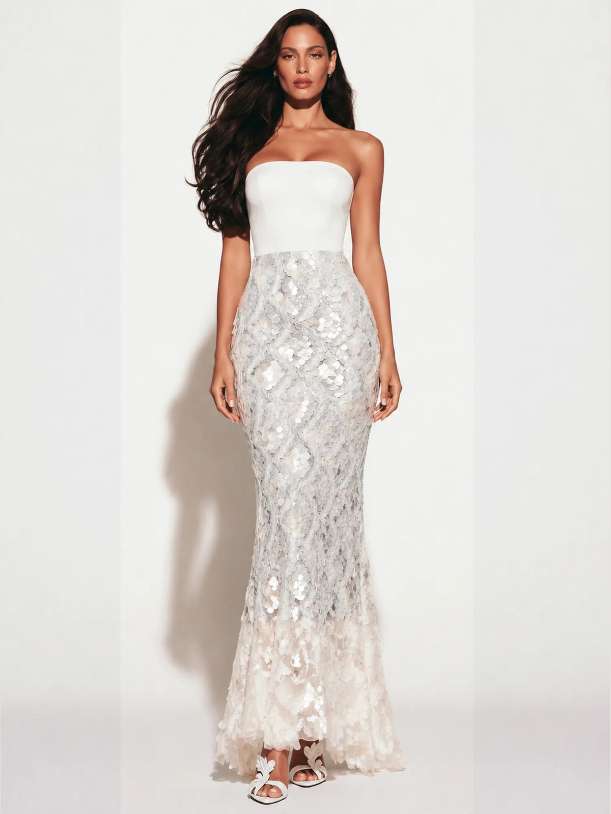 Anika Fish-scale Sequin Mermaid Maxi Skirt