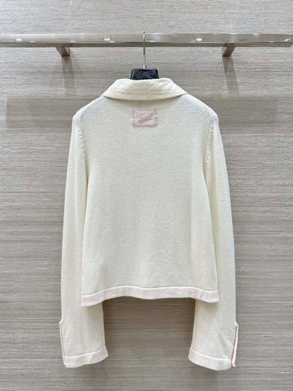 CC 25 Cardigan White Cashmere