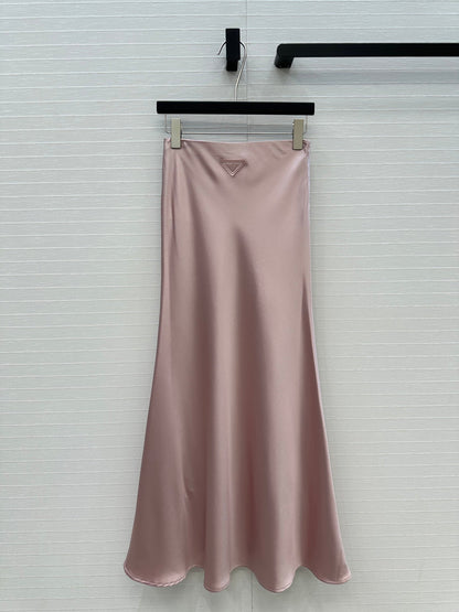 Prada 25 Fishtail Dress Pink Acetate Polyester
