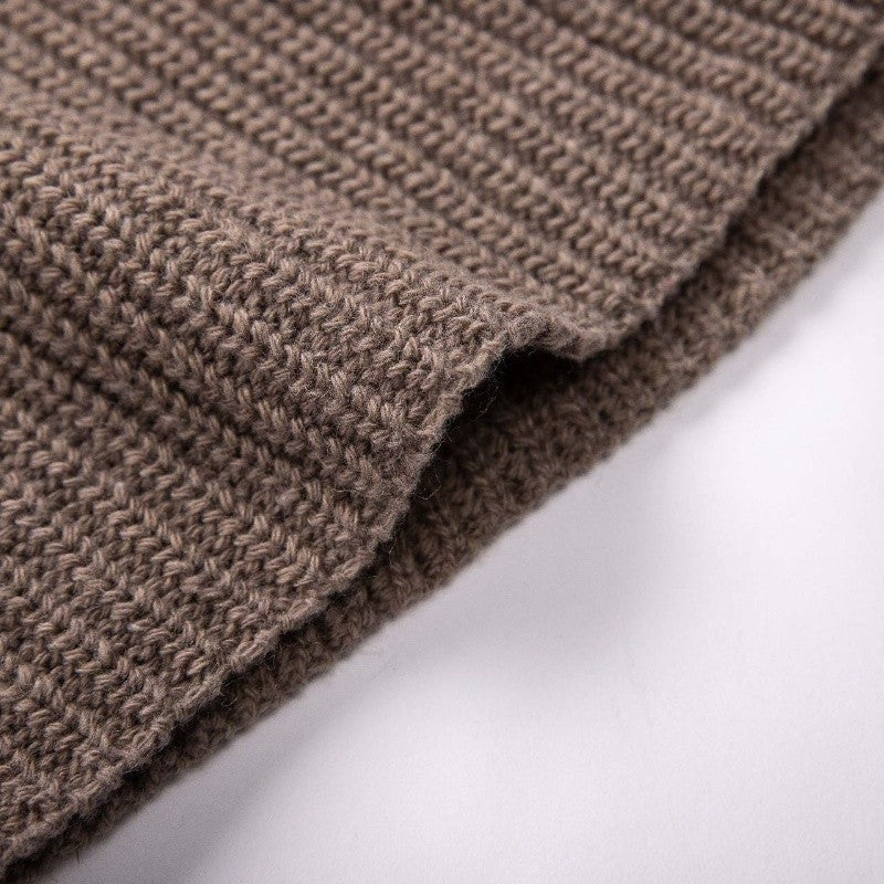 Solid Color Loose Poncho High Neck Sweater