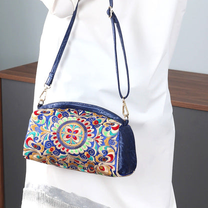 Embroidered Women's Bag Portable Double-Sided Bag