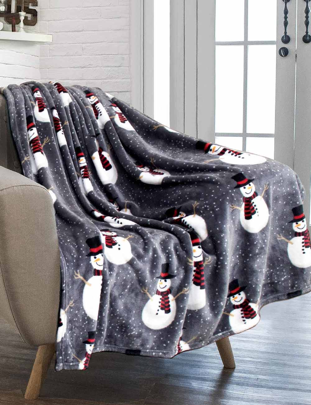 Soft Christmas Reindeer Warm Throw Blanket