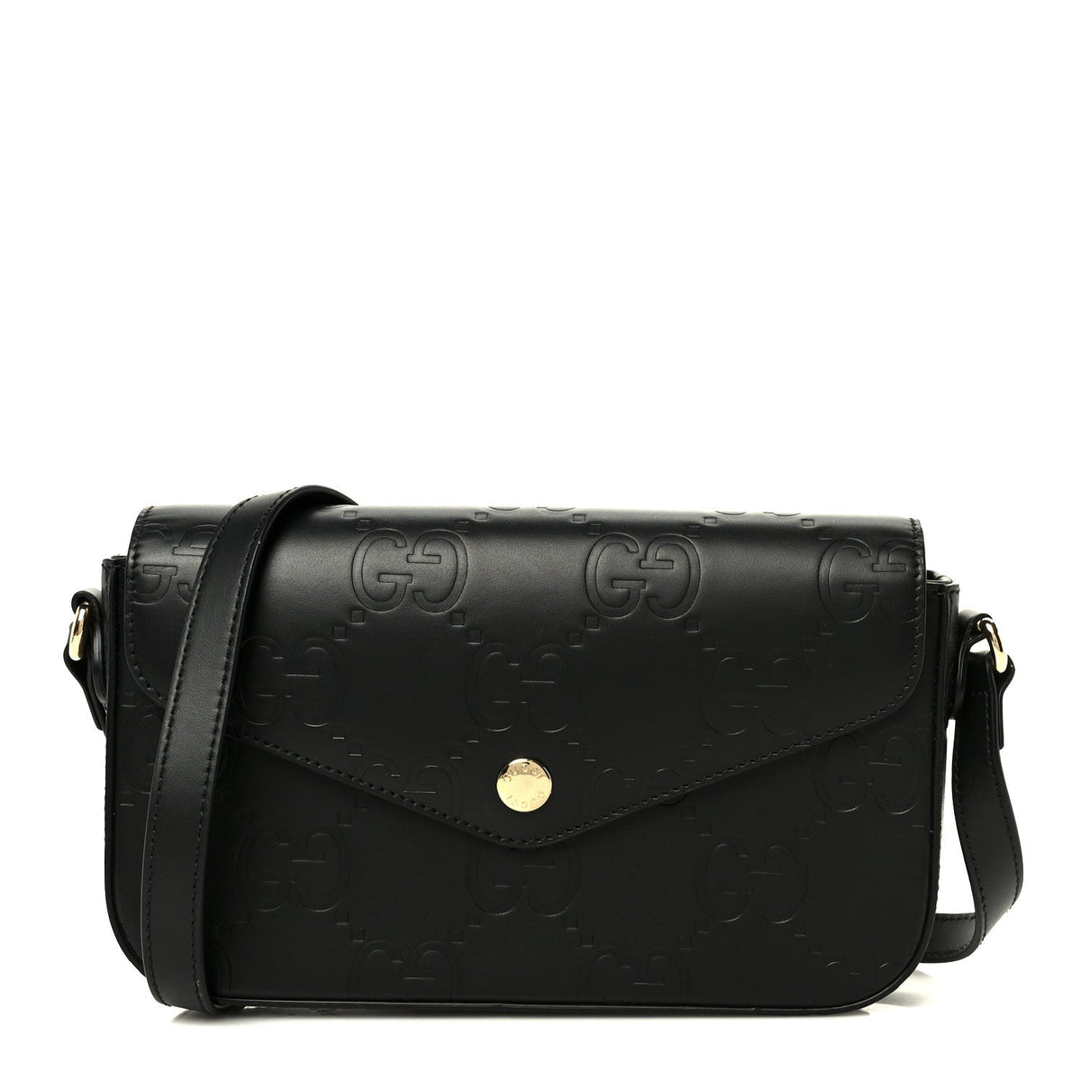 Gilbert Calfskin GG Super Mini Shoulder Bag Black