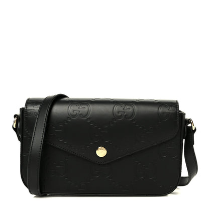Gilbert Calfskin GG Super Mini Shoulder Bag Black