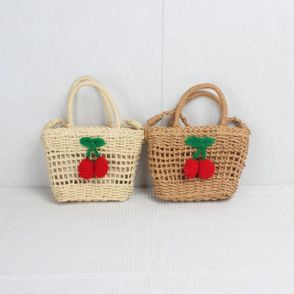 Crochet Market Bag Cherry Crossbody Bag