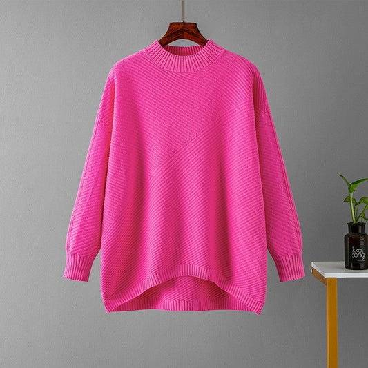 Solid Color Pullover Turtleneck Sweater