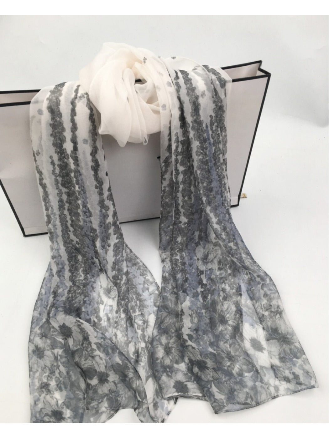 Scarvii - Floral Print Scarf - Lightweight &amp; Elegant