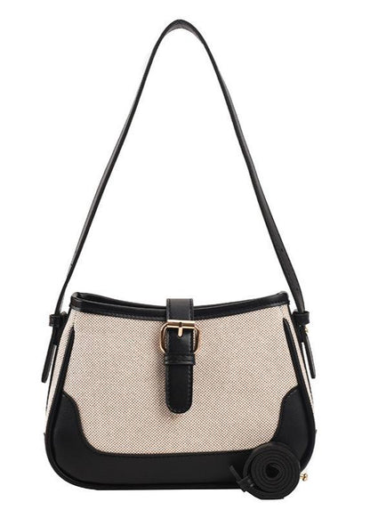 Canvas Shoulder Bag With Leather Trim