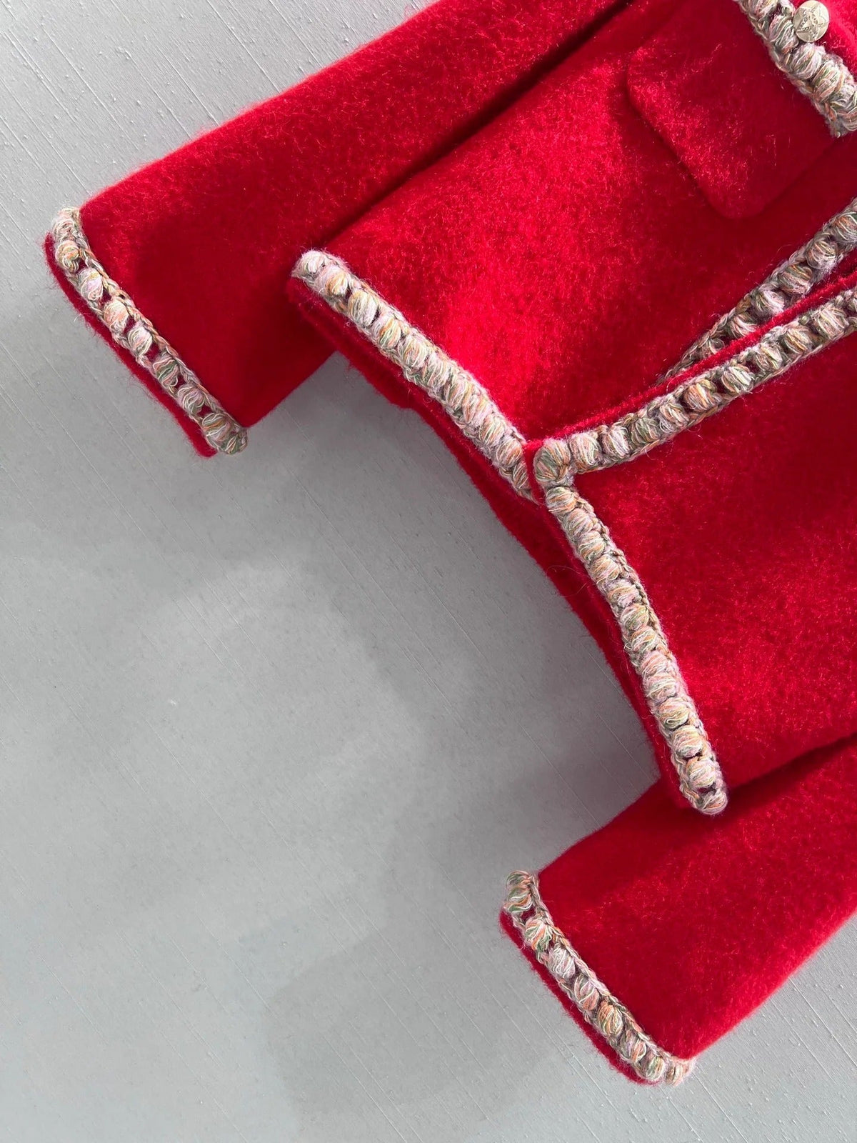 CC 26 Short Jacket Red White Wool 340296