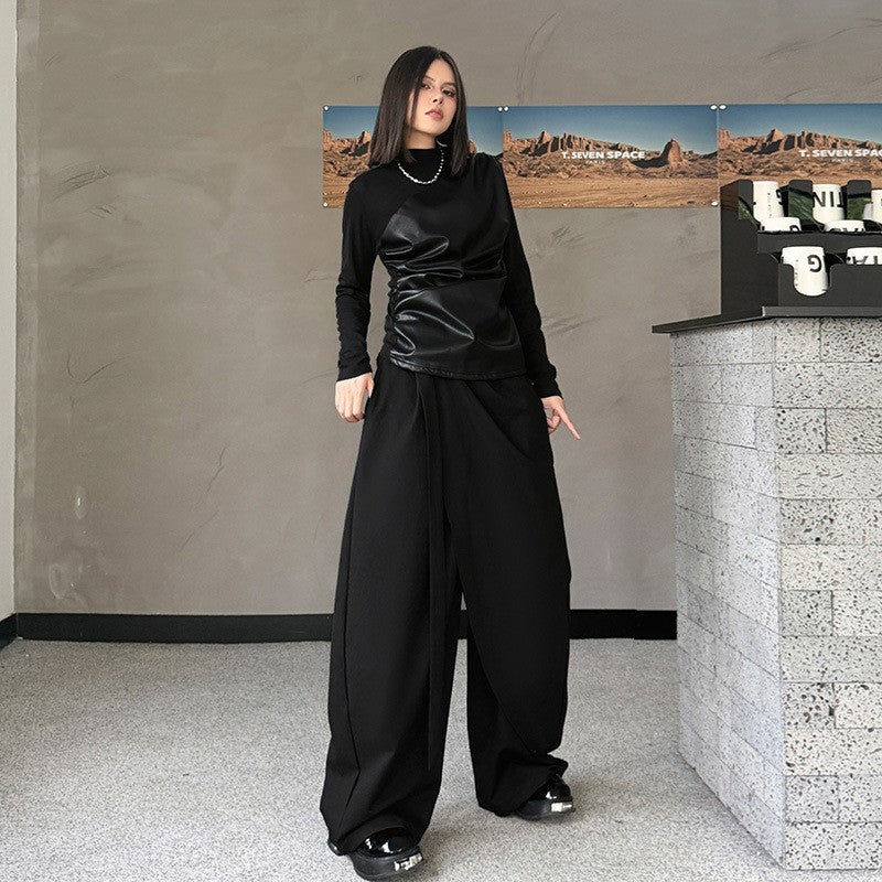 Irregular Wide Leg Trousers