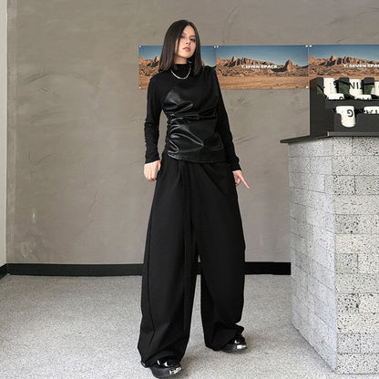 Irregular Wide Leg Trousers