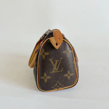 Louis Vuitton Brown Monogram Canvas Mini Speedy Shoulder Bag