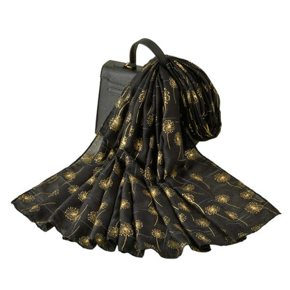 Scarvii - Golden Dandelion Printed Scarf - Stylish &amp;Soft