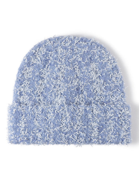 Spliced Color Knit Hat Padded Plushed Beanie