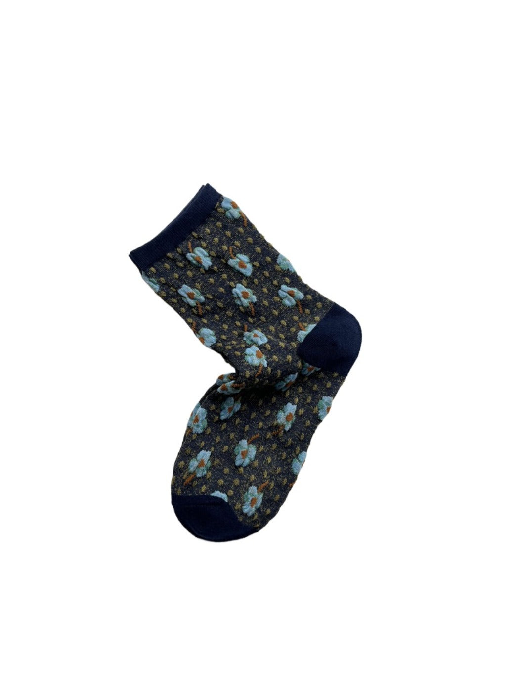 Rufia - Floral Embossed Bohemian Mid-Crew Socks