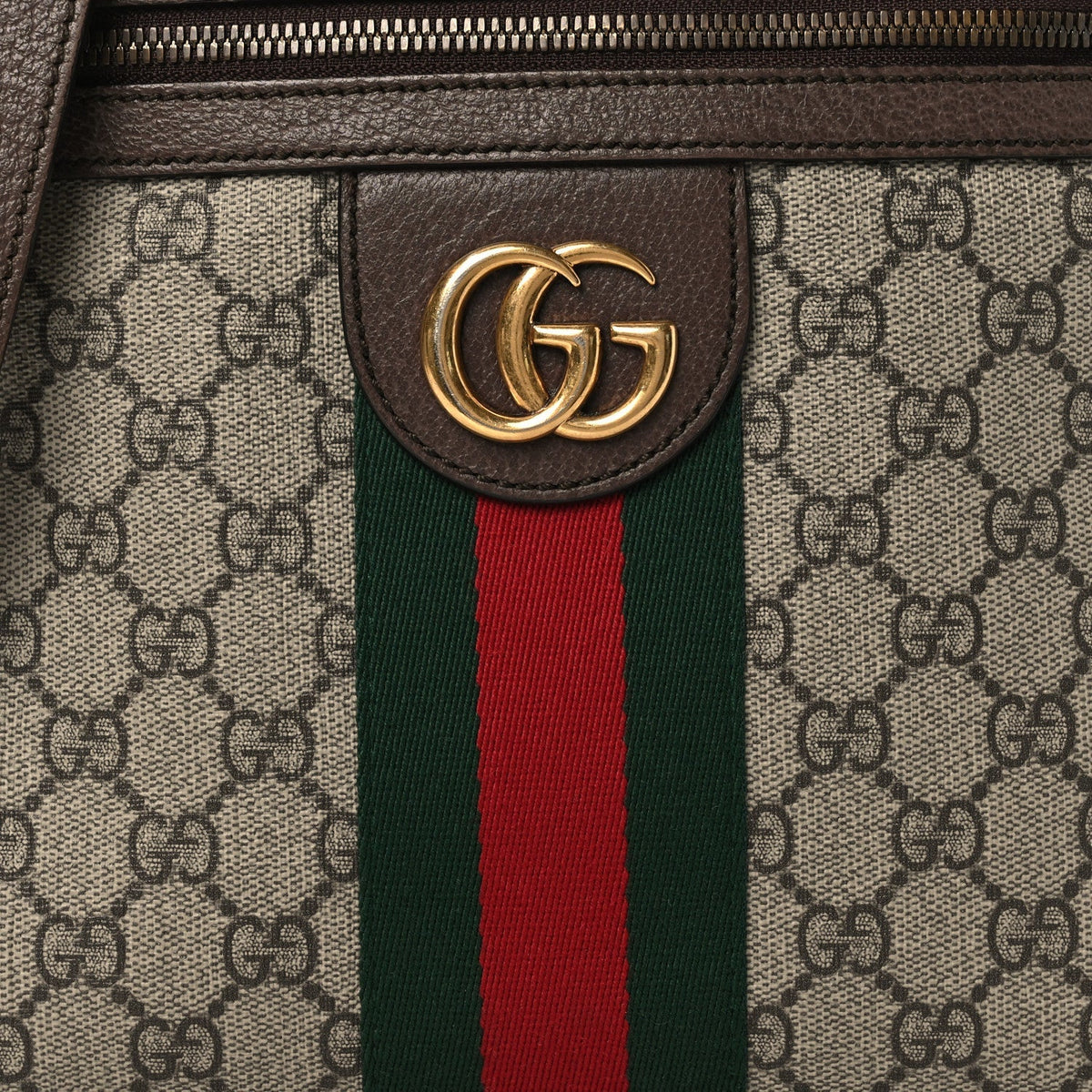 GG Supreme Monogram Web Small Ophidia Messenger Bag Brown