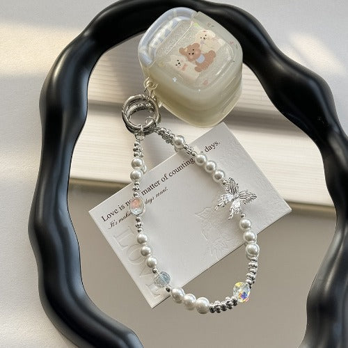 Luxury Pearl Crystal Beaded Keychain Charm