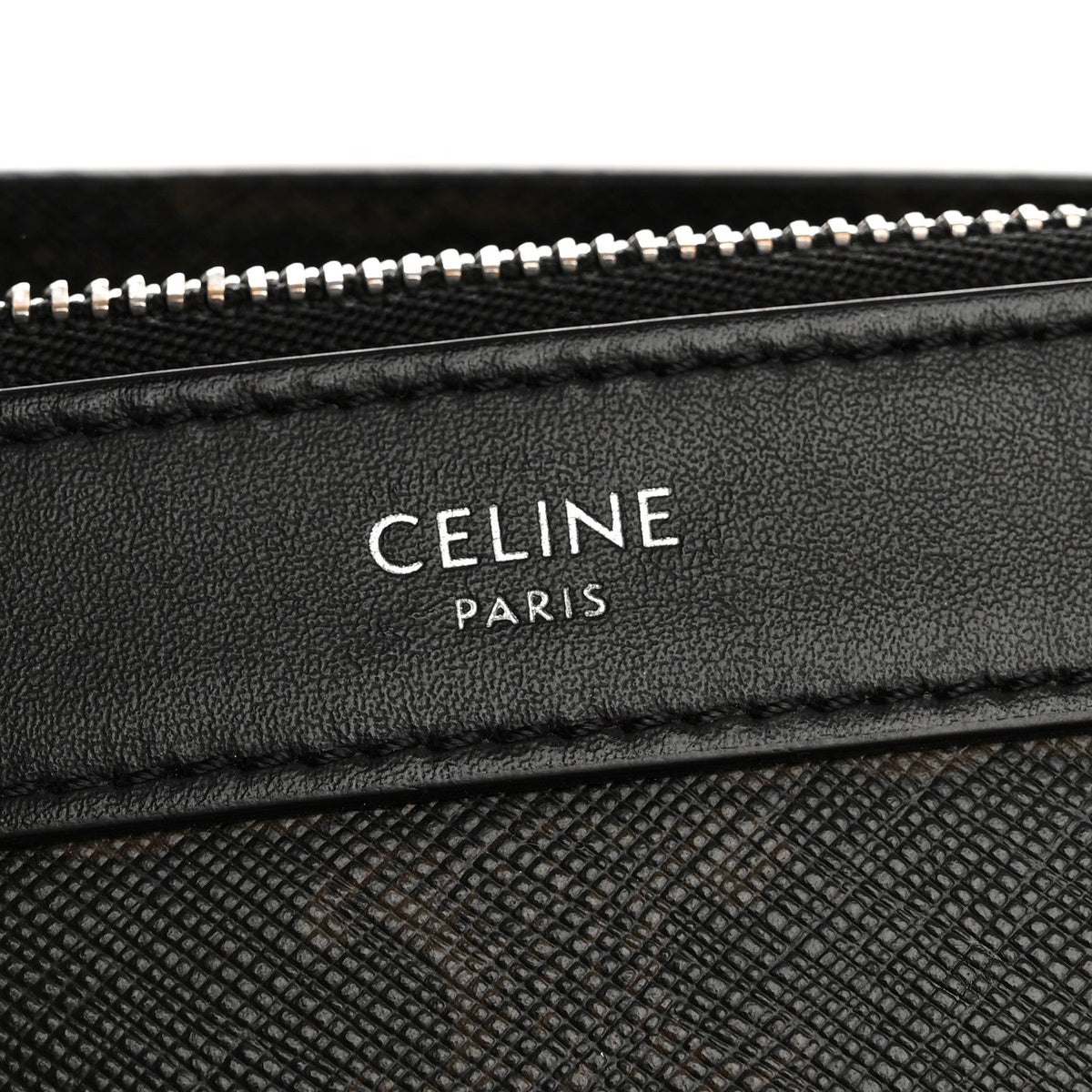 Triomphe Canvas Calfskin Wave Print Museum Bag Black