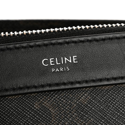 Triomphe Canvas Calfskin Wave Print Museum Bag Black