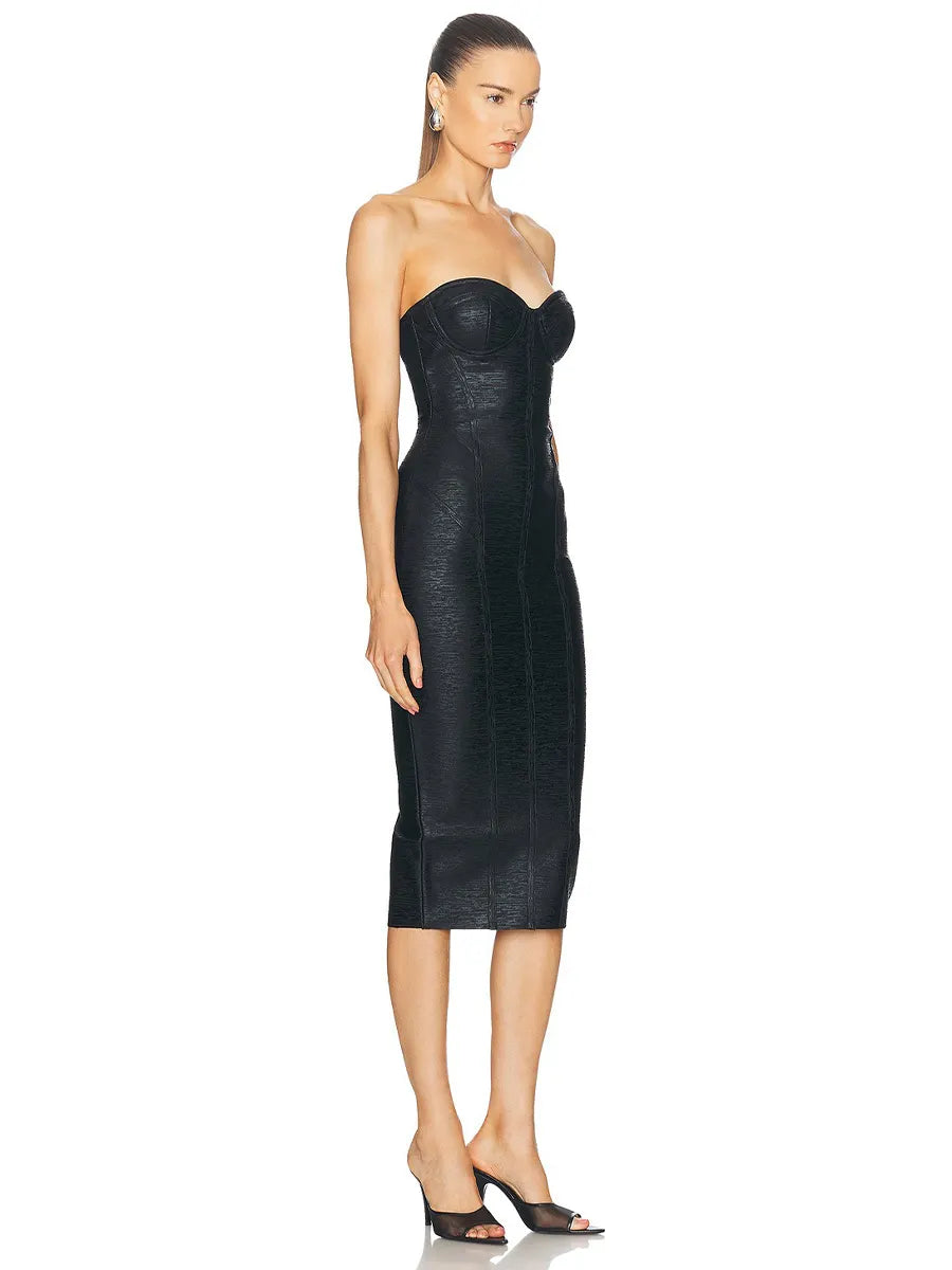 Coraline Midi Dress In Black