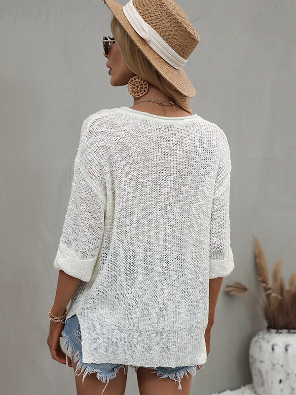 Simple Casual 4 Colors Sweater Top