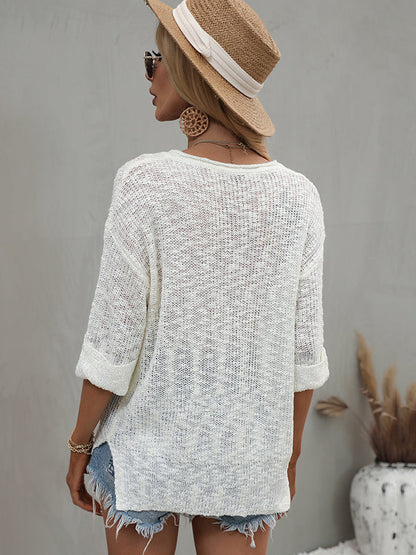 Simple Casual 4 Colors Sweater Top