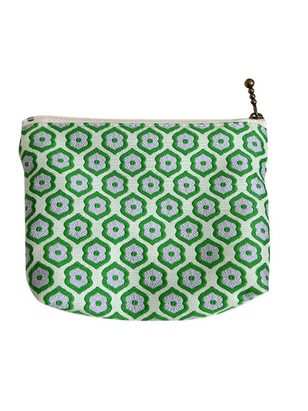 Cosbai - Floral Print Pouch Bag with Zipper - Practical &amp; Lovely