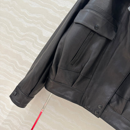 YSL Double Pocket Silhouette Jacket Black Lambskin
