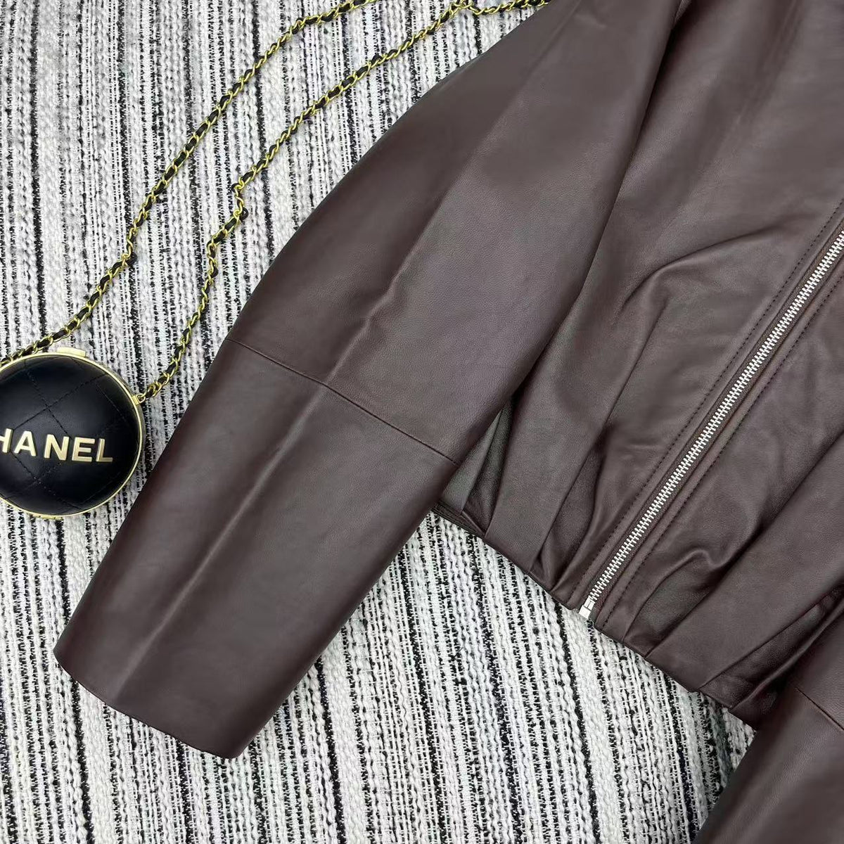 Loewe Draped Jacket Brown Nappa Lambskin 348576
