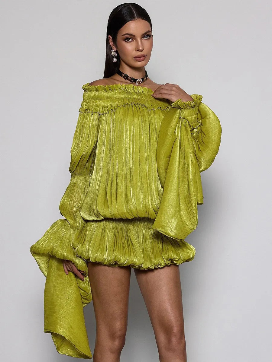 Karina Off Shoulder Ruched Dress Set