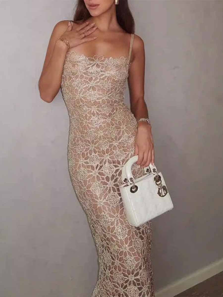 Margot Luxurious Hollowed Out Maxi Dress