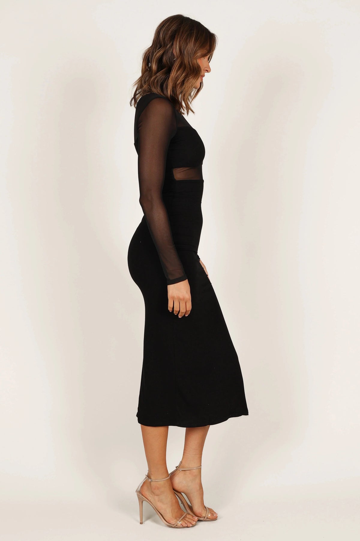 Farrow Long Sleeve Midi Dress - Black