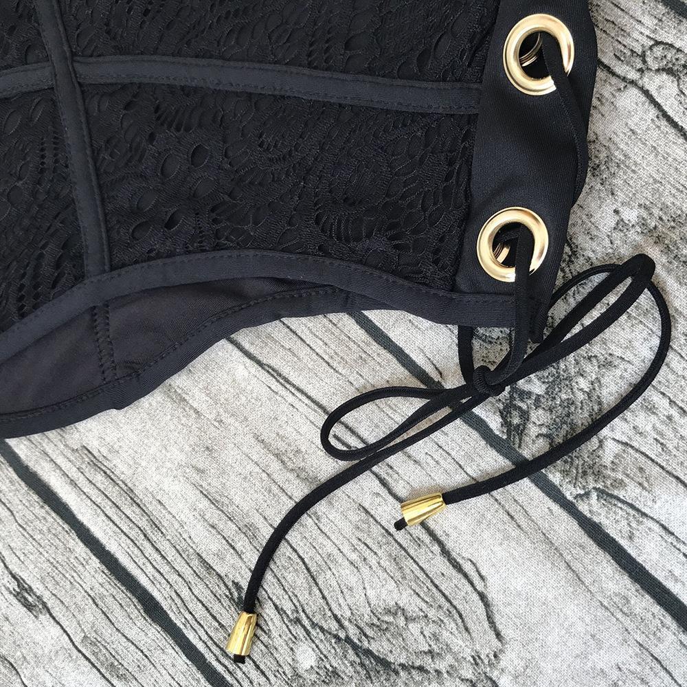 New Arrival Lace Perspective Strap V-Neck Bikini 6-Color Swimwear