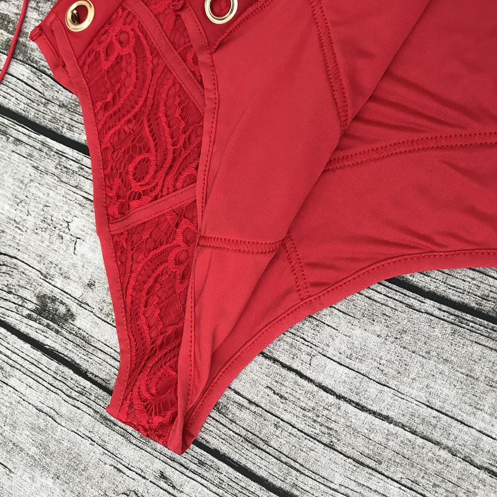 New Arrival Lace Perspective Strap V-Neck Bikini 6-Color Swimwear