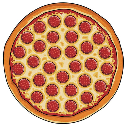 Hot Sale Circular Pizza 3D Printing Outdoor Picnic Mats Sun Beach Met