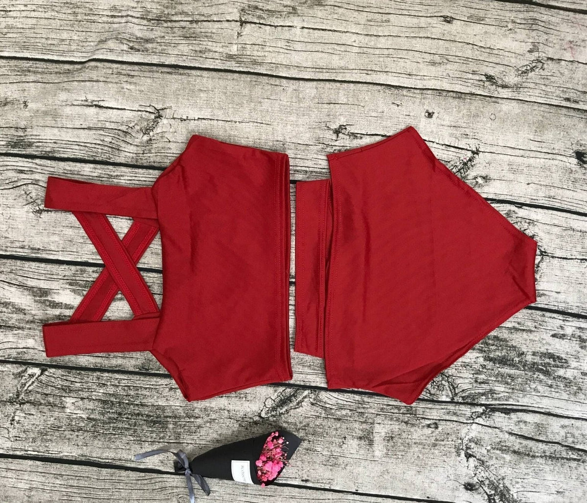 11 Colors Solid Color Bikini Swimsuit In 5 Size