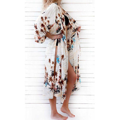 Print Chiffon New Beach Long Bikini Cover Up