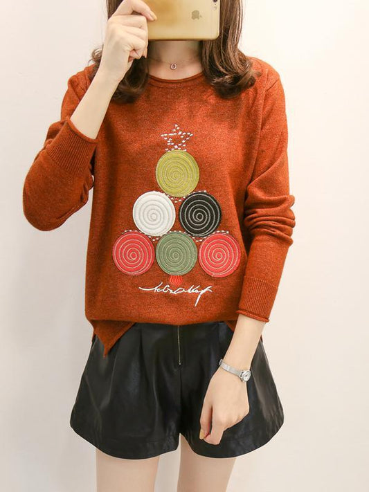 2017 Xmas Tree Casual Sweatshirt Women Long Sleeve T-Shirt