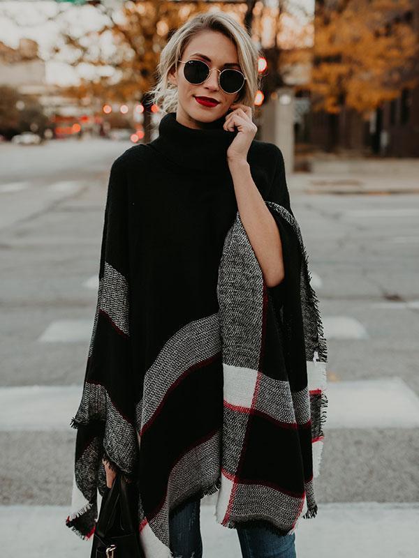 Fashion High-Neck Knitting Sweater Cover-Ups Tops